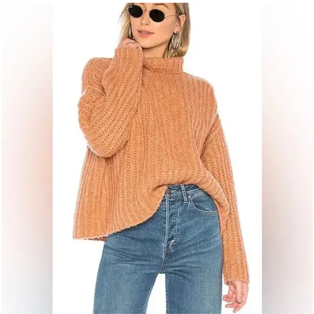 Free People Fluffy Alpaca Blend Sweater - Papaya